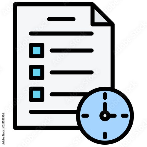 Time Management Outline Color Icon
