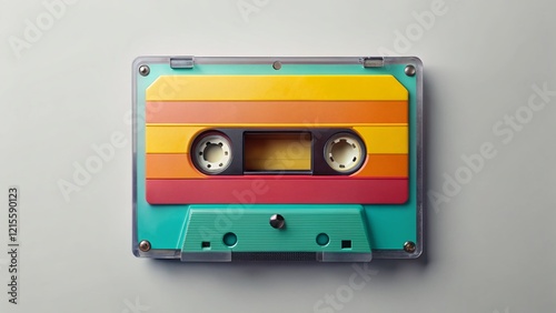 Vintage Cassette Tape: Retro Music Background, Isolated PNG