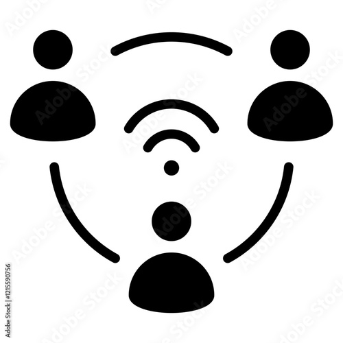 Online Collaboration Glyph Icon