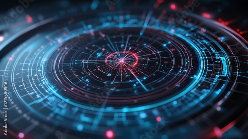 Wallpaper Mural A futuristic, glowing interface spirals with data, showcasing cutting-edge technology in a vibrant, digital world. Torontodigital.ca