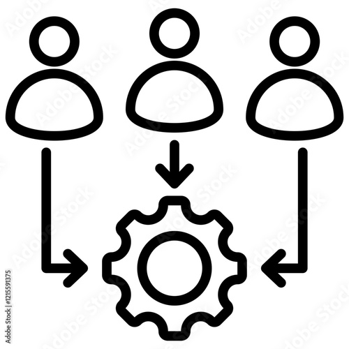 Distributed Team Outline Icon