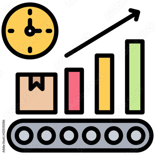 Lean Manufacturing Outline Color Icon