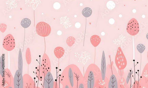 cute pattern with pink pastel colours for a background,generation AI 