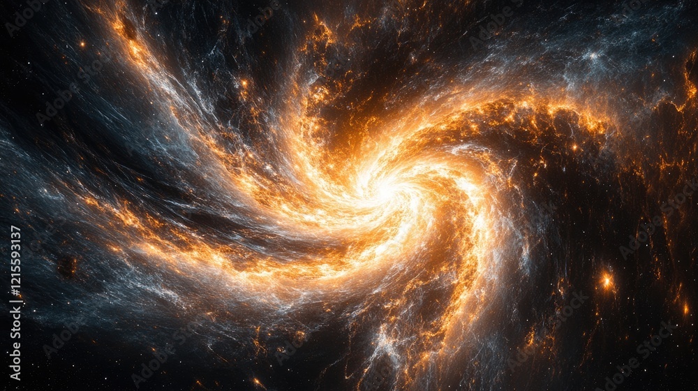 Fototapeta premium Fiery Spiral Galaxy Abstract