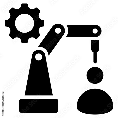Collaborative Robots Glyph Icon