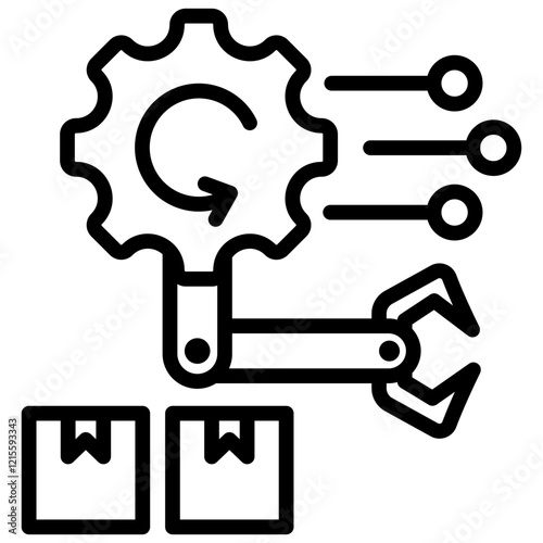 Manufacturing Execution System Outline Icon