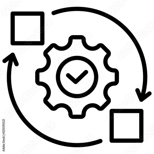 System Integration Outline Icon