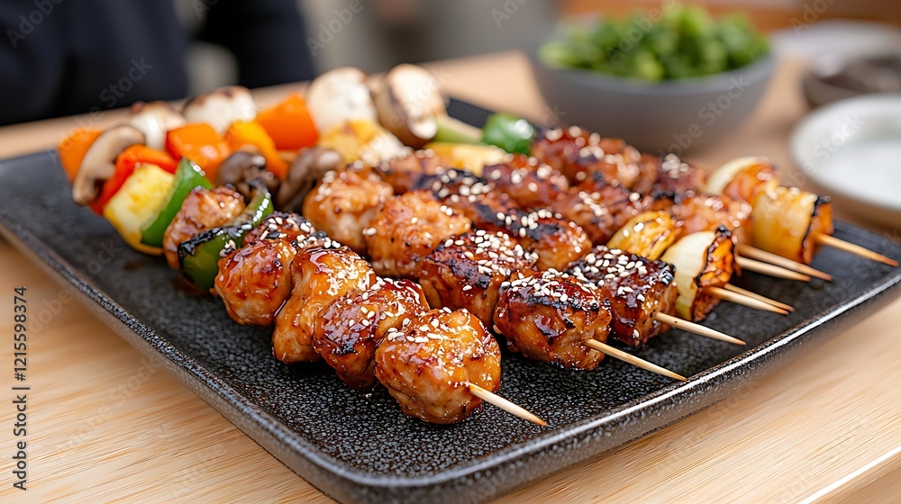 Food Skewers On Table For Party Food Skewers On Table For Party