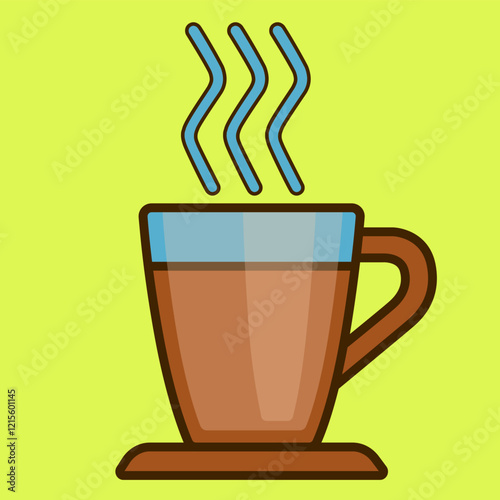 The Cup Of Coffee. Vector Illustration. 