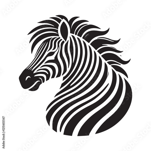 Wallpaper Mural Black Color Zebra silhouette design Vector Illustration, Solid White Background (8).eps Torontodigital.ca
