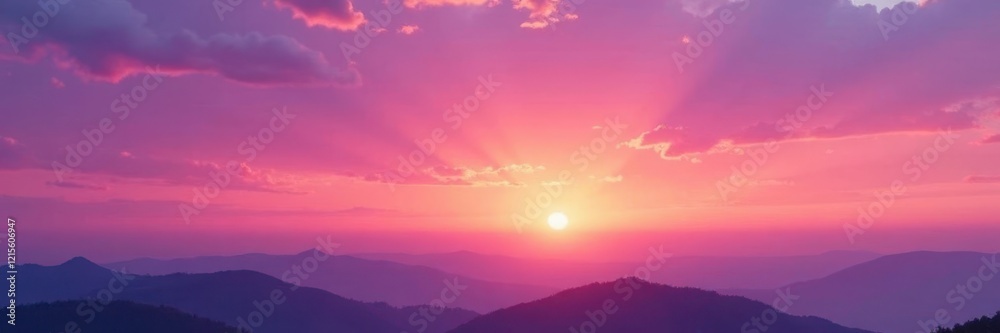 Fototapeta premium Soft purple, pink, and orange gradient sky Peaceful post-sunset ambiance , purple, colors