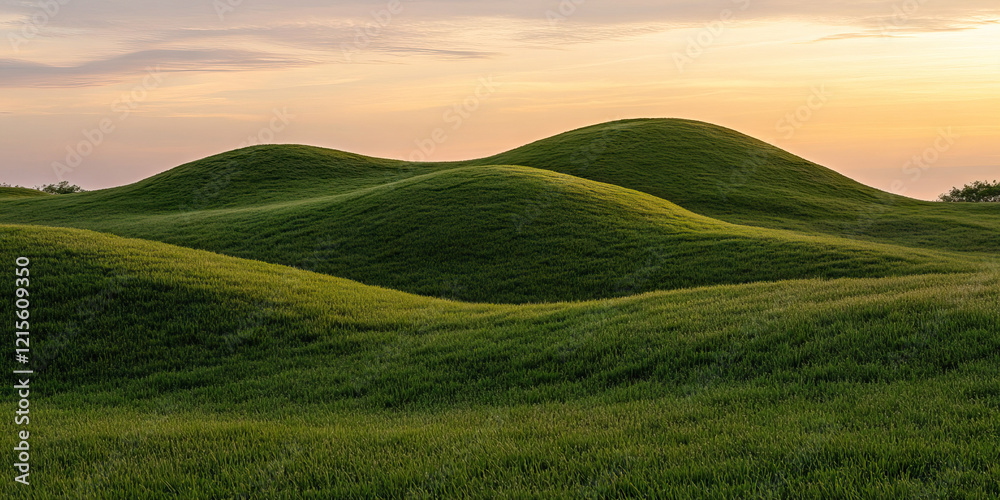 Obraz premium Sunset over Rolling Grass Hills