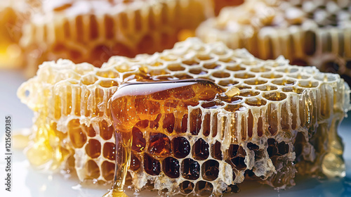 Golden Honeycomb: A Delicious and Natural Sweet Treat photo