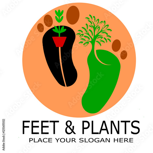 FEET AND PLANTS PLACE YOUR SLOGAN HERE