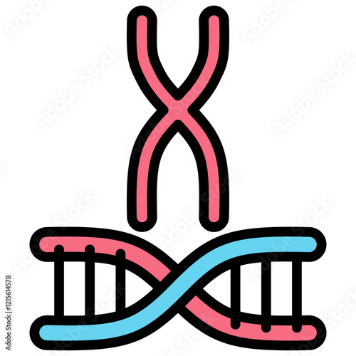 Chromosome Outline Color Icon