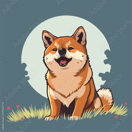 shiba inu dog t-shirt design