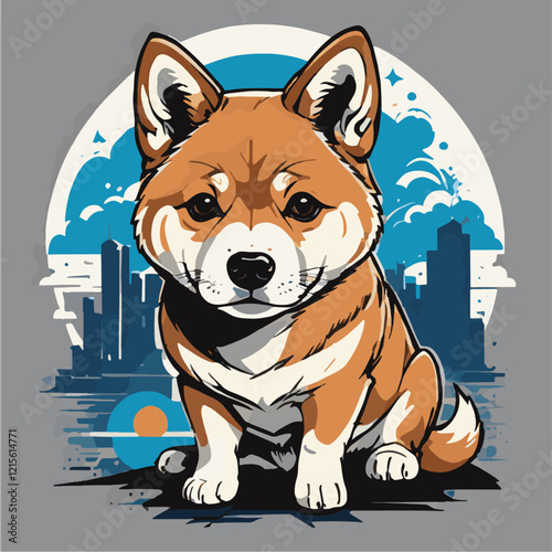 shiba inu dog t-shirt design