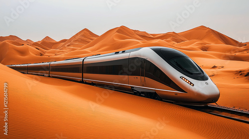 High-Speed Train Across the Desert: An Epic Rail Journey Through Sands photo