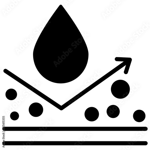 Hydrophobic Interaction Glyph Icon