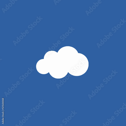 A Minimalist Cloud Against a Clear Blue Sky Background