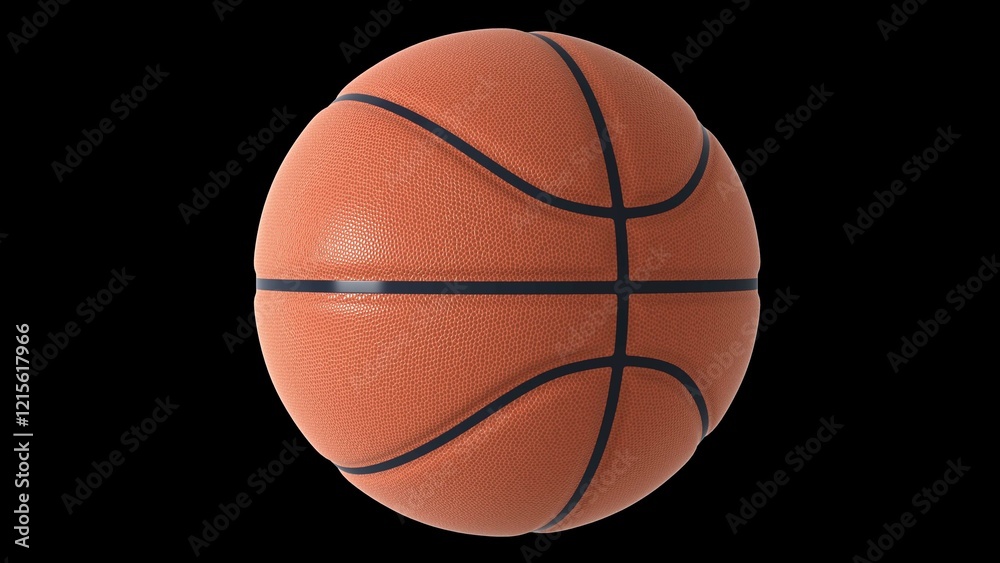 Basketball isolated on black background. Standard orange basket ball. Perfect for sports advertising Basketball isolated on black background. Standard orange basket ball. Perfect for sports advertising
