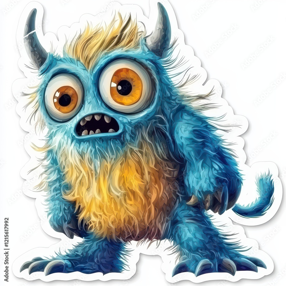 Fun and quirky monster illustration with vibrant colors and expressive features Fun and quirky monster illustration with vibrant colors and expressive features