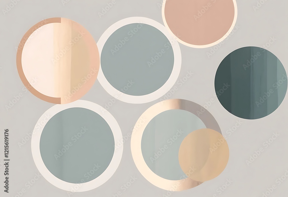 Abstract Circular Shapes in Soft Pastel Hues Abstract Circular Shapes in Soft Pastel Hues