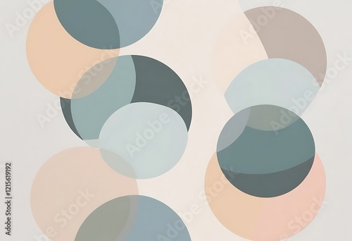 Wallpaper Mural Abstract pastel circles overlapping design Torontodigital.ca