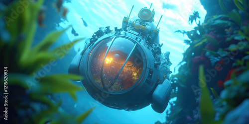 Underwater Submersible in Aquatic Environment