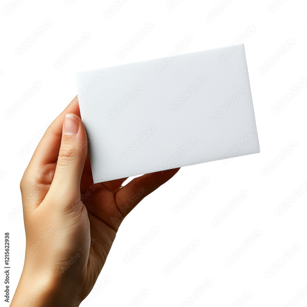 Obraz premium Hand Holding a Blank Card for Display or Presentation Isolated on transparent background