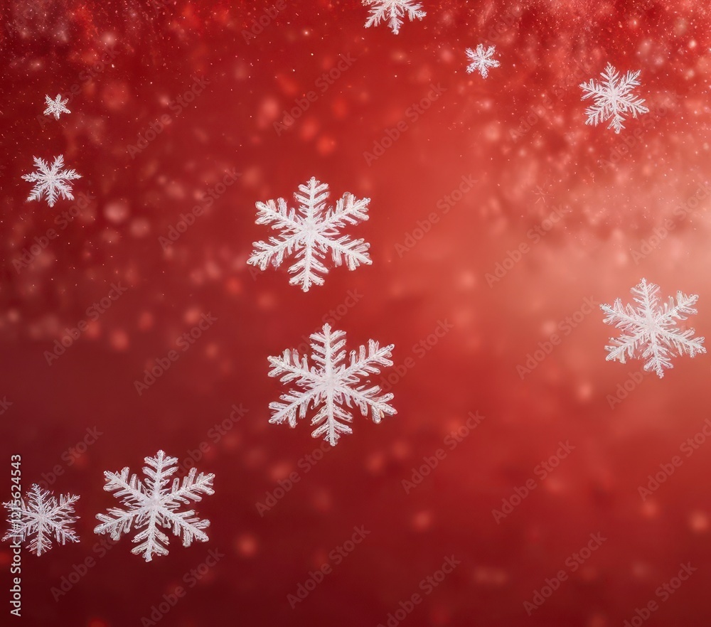 Delicate Snowflakes on Red Gradient Background, seasonal art, red gradient, Christmas scene Delicate Snowflakes on Red Gradient Background, seasonal art, red gradient, Christmas scene