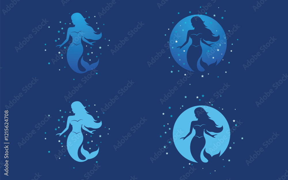 Mermaid vector illustration design template Mermaid vector illustration design template