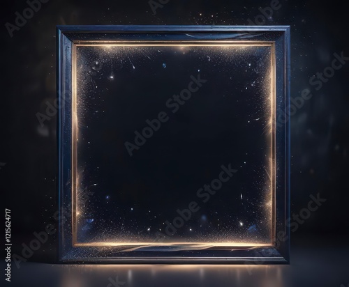 Magical Light Art in Dark Blue Frame with Twinkling Glitter Effect,  mystical,  frame,  twinkle photo