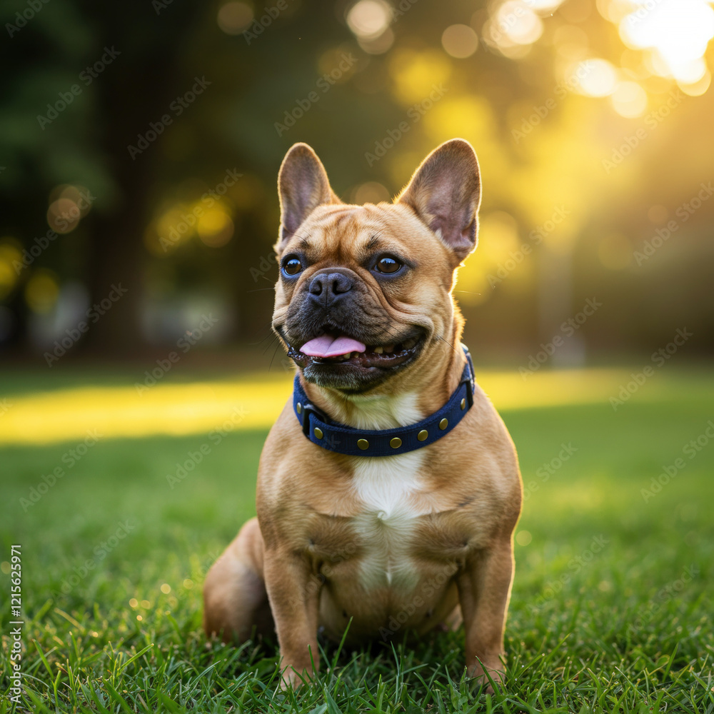 French Bulldog in the park in the morning