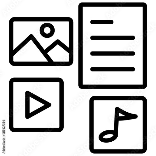 Media Outline Icon