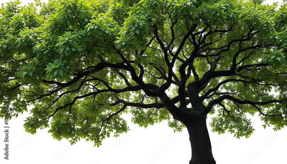 Lush Green Canopy Majestic Tree Branches Summer Nature Photography Isolated White Background Detailed Foliage Vibrant Green Leaves Strong Branches Big Lush Green Canopy Majestic Tree Branches Summer Nature Photography Isolated White Background Detailed Foliage Vibrant Green Leaves Strong Branches Big