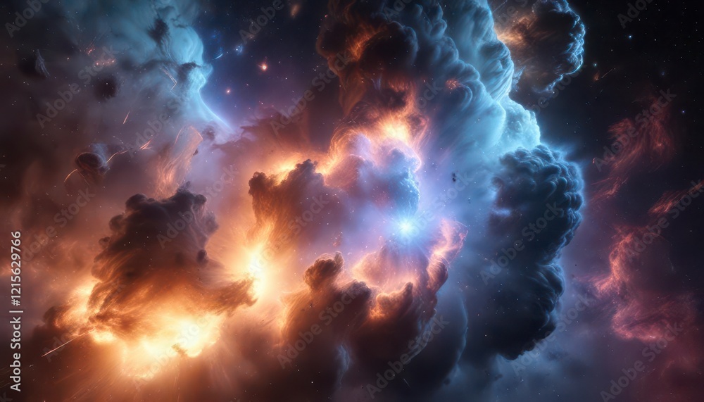 Softly glowing nebula with swirling clouds of gas and dust, nebula, glow, starry night Softly glowing nebula with swirling clouds of gas and dust, nebula, glow, starry night