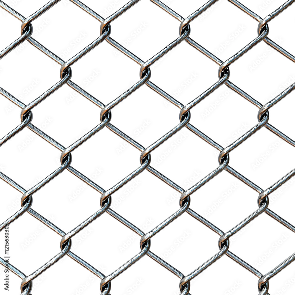 Fototapeta premium Chain Link Fence Texture and Pattern Design Isolated on transparent background
