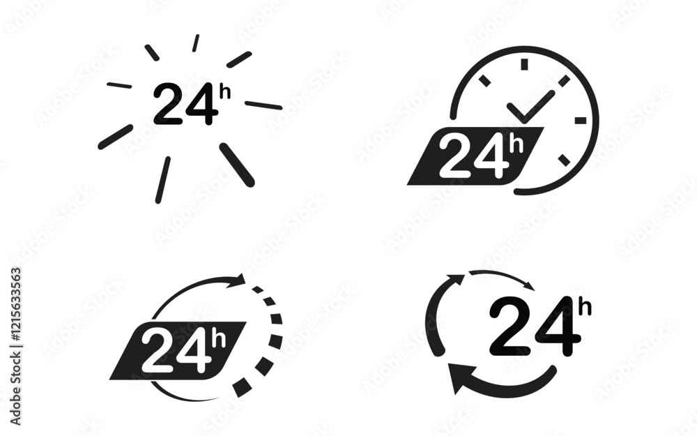 24 Hour icon vector illustration design template 24 Hour icon vector illustration design template