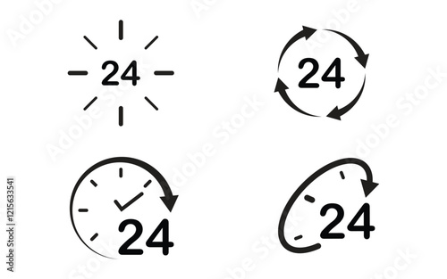 24 Hour icon vector illustration design template