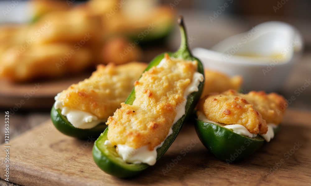 Jalapeño Poppers filled with smooth Cream Cheese Jalapeño Poppers filled with smooth Cream Cheese