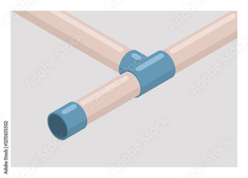 Pipeline connecting point. Simple flat illustration.