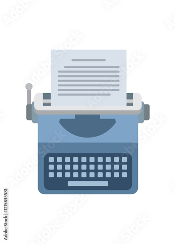 Typewriter machine. Simple flat illustration.