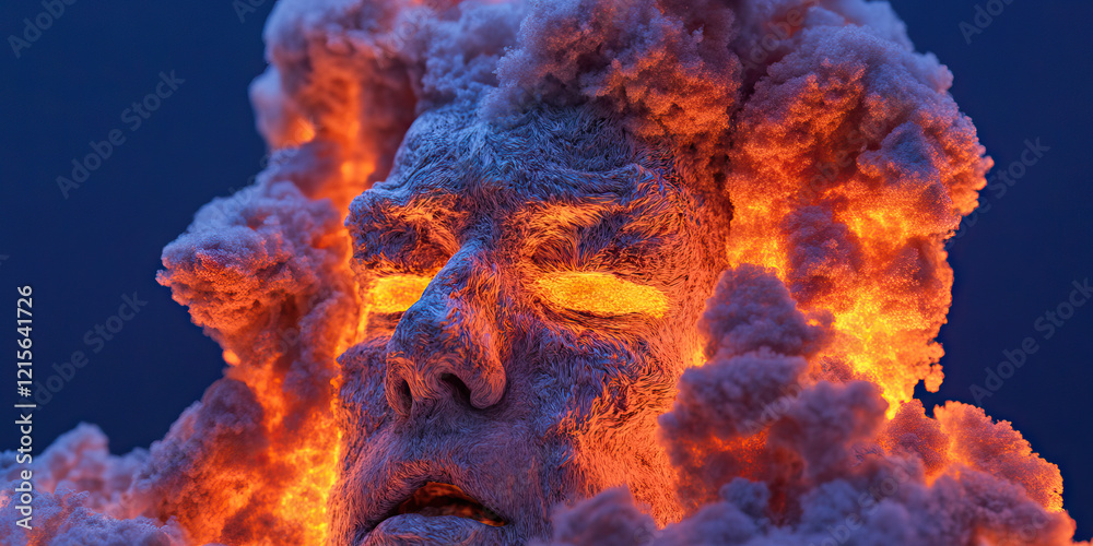 Digital Rendering of a Face Embedded in Luminous Smoke Digital Rendering of a Face Embedded in Luminous Smoke