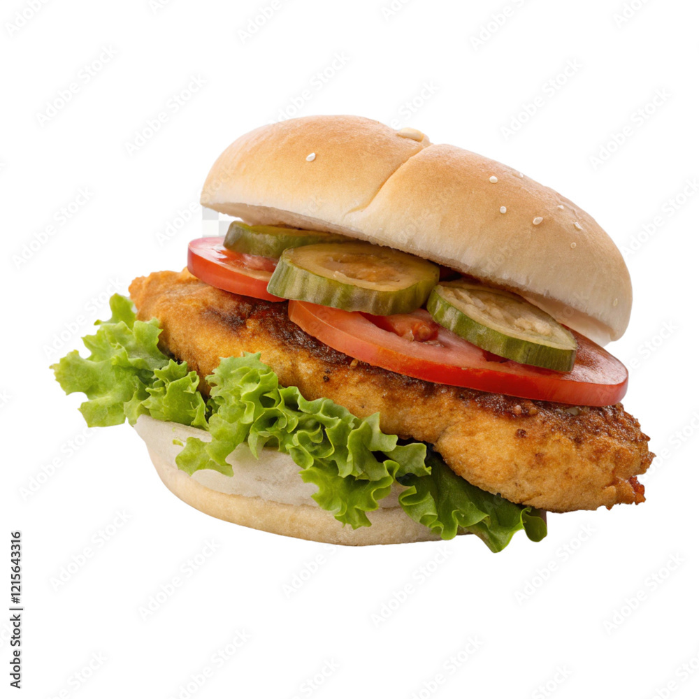 Chicken Sandwich on transparent background. Chicken Sandwich on transparent background.