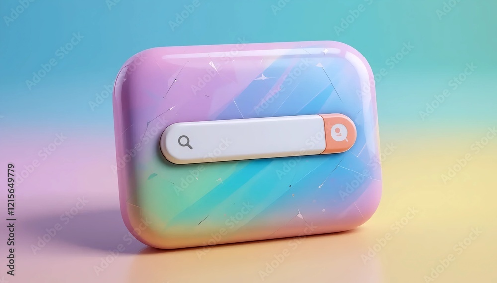 Claymorphism 3D Search Icon Illustration with Glossy Finish and Bright Pastel Colors Claymorphism 3D Search Icon Illustration with Glossy Finish and Bright Pastel Colors