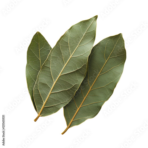 Fresh Bay Leaves Isolated on White Isolated on transparent background