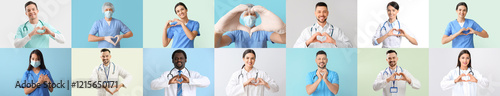 Collage of doctors making h...