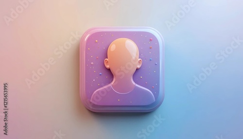 Claymorphism 3D Profile Picture Illustration with Glossy Finish and Bright Pastel Color photo