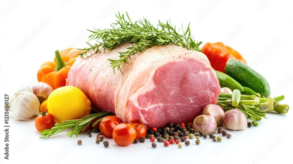 A high-quality image of a fresh pork shoulder with a smooth, pink surface, neatly trimmed and placed on a white background to showcase its freshness. A high-quality image of a fresh pork shoulder with a smooth, pink surface, neatly trimmed and placed on a white background to showcase its freshness.